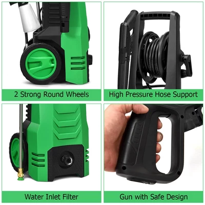 IronMax 3500PSI Electric Pressure Washer 2.6GPM 1800W W/ 4 Nozzles & Foam Lance OrangeGreen 9 IronMax 3500PSI Electric Pressure Washer 2.6GPM 1800W W/ 4 Nozzles & Foam Lance OrangeGreen - Image 9