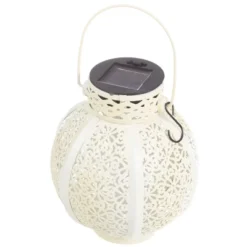 Set Of 2 Solar Outdoor Lights - Hanging Or Tabletop Rechargeable LED Lantern Set With 2 Shepherd Hooks For Outdoor Decor By Pure Garden (White) -Garden & Outdoors GUEST 23f7a958 d181 4a16 b931 52a2faa17570