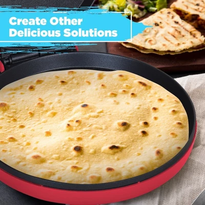 Courant 12 Inch Red Electronic Pizza Maker, Griddle And Oven With Food Board Included 2 Courant 12 Inch Red Electronic Pizza Maker, Griddle And Oven With Food Board Included - Image 2