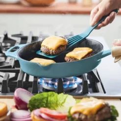 Rachael Ray Premium RUST-RESISTANT Cast Iron Skillet 10" Agave Blue -Garden & Outdoors GUEST 250c8372 ea60 425a b9cc b4337b1120ab