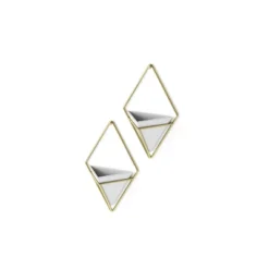 Set Of 2 Trigg Wall Display Planters White/Brass - Umbra -Garden & Outdoors GUEST 2589962e b83b 4028 b97b 127a5ad61f17