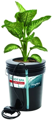 Active Aqua RS5GALSYS Root Spa 5 Gallon Hydroponic Bucket Deep Water Culture Grow Kit System With Multi-Purpose Air Hose And Air Pump, Black