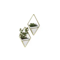 Set Of 2 Trigg Wall Display Planters White/Brass - Umbra -Garden & Outdoors GUEST 25ceaf7a 938b 4a33 bbcf f00091a4dfa1