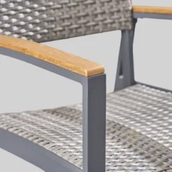 Luton 2pk Wicker & Aluminum Patio Dining Chair - Gray - Christopher Knight Home -Garden & Outdoors GUEST 25f6cae6 fa62 4b2f a960 420f4eb4f526