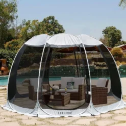 Leedor Outdoor Pop Up Portable Screen Tent With Mesh Netting Fiberglass Gazebo Gray -Garden & Outdoors GUEST 26a4f8bc 1905 4c6d 8d68 5878a847f3af
