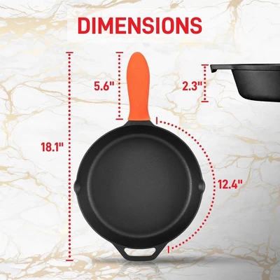 NutriChef NCCI12 12 Inch Pre Seasoned Nonstick Cast Iron Skillet Frying Pan Kitchen Cookware Set With Tempered Glass Lid And Silicone Handle Cover 1 NutriChef NCCI12 12 Inch Pre Seasoned Nonstick Cast Iron Skillet Frying Pan Kitchen Cookware Set With Tempered Glass Lid And Silicone Handle Cover