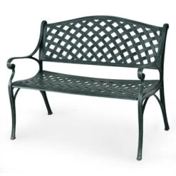 Costway 40'' Outdoor Antique Garden Bench Aluminum Frame Seats Chair Patio Garden Furni -Garden & Outdoors GUEST 26fbc6f7 63e1 4441 aabd 0a3665d09fe6
