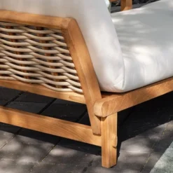 Cambridge Casual Auburn Teak & Wicker Outdoor Patio Daybed With Cushion Brown/Beige -Garden & Outdoors GUEST 28d98516 f78c 4d4c 8212 3af43f4aff41