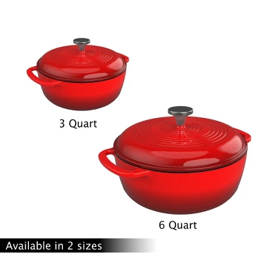 Hastings Home Cast Iron 3-Qt. Dutch Oven With Lid, Enamel-Coated - Red 7 Hastings Home Cast Iron 3-Qt. Dutch Oven With Lid, Enamel-Coated - Red - Image 7