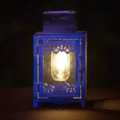 13" Decorative Lighted Outdoor Lantern Black/Gray - Ultimate Innovations