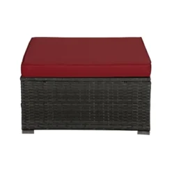 4pc Outdoor Wicker Conversation Set - Red/Brown - GODEER -Garden & Outdoors GUEST 2a518253 864f 4eea 8b81 fb5eee9011cb