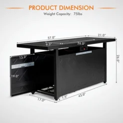Costway 57'' Rectangular Propane Gas Fire Pit 50,000 Btu Heater Outdoor Table -Garden & Outdoors GUEST 2a645a0f f929 44ca 9994 70ae173319b4