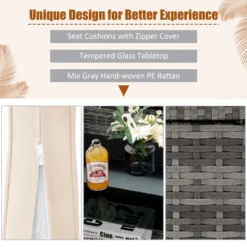 Costway 4PCS Patio Rattan Furniture Set Sofa Ottoman Cushion Garden Deck White/Gray -Garden & Outdoors GUEST 2a8d640f 5d28 4b36 a244 14710707b45e