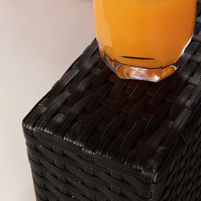 7pc Outdoor Rattan Wicker Set With Cushions - Brown/Beige/Red - GODEER 6 7pc Outdoor Rattan Wicker Set With Cushions - Brown/Beige/Red - GODEER - Image 6