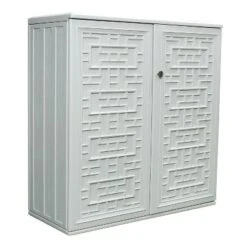 WELLFOR Outdoor HDPE Patio Storage Cabinet With 2 Shelves - Beige -Garden & Outdoors GUEST 2d4bc9d7 bef7 44ac ad5a 0e9ee71a3879