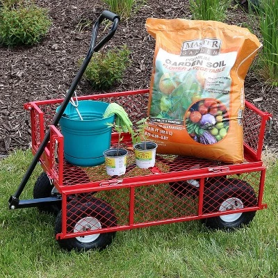 Sunnydaze Decor Sunnydaze Outdoor Lawn And Garden Heavy-Duty Durable Steel Mesh Utility Wagon Cart With Removable Sides 9 Sunnydaze Decor Sunnydaze Outdoor Lawn And Garden Heavy-Duty Durable Steel Mesh Utility Wagon Cart With Removable Sides - Image 9