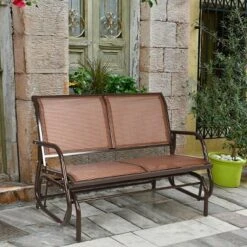 Costway Patio Swing Glider Bench Loveseat Rocking Chair Backyard Poolside -Garden & Outdoors GUEST 302fbcc4 0d4f 44ed 85f9 0259d3c856f5