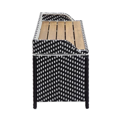 2pc Maksville Outdoor Aluminum Storage Bench & Trash Can - MiBasics 15 2pc Maksville Outdoor Aluminum Storage Bench & Trash Can - MiBasics - Image 15