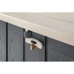 Toomax Stora Way All-Weather Outdoor Horizontal 4.25' X 2.5' Storage Shed Cabinet For Trash Cans, Garden Tools, And Yard Equipment, Taupe Gray/Brown -Garden & Outdoors GUEST 32832c28 1768 4732 a96c d57c93ed92a4