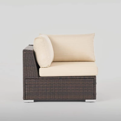 Santa Rosa 8pc Wicker Sectional Sofa Set - Brown/Beige - Christopher Knight Home 1 Santa Rosa 8pc Wicker Sectional Sofa Set - Brown/Beige - Christopher Knight Home