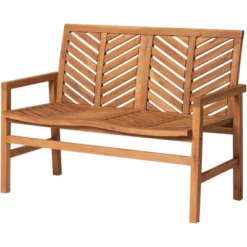 Slatted Chevron Acacia Wood Patio Loveseat – Saracina Home -Garden & Outdoors GUEST 33873c7b bfaa 4d03 aac2 a9add91abdf4
