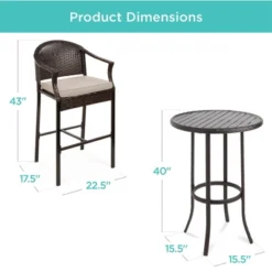 Best Choice Products 3-Piece Outdoor Wicker Bistro Bar Height Set For Patio, Garden W/ Barstools, Steel Frame 14 Best Choice Products 3-Piece Outdoor Wicker Bistro Bar Height Set For Patio, Garden W/ Barstools, Steel Frame -Garden & Outdoors GUEST 3591e47c f661 4eaf 8c45 d15119745619
