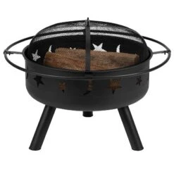 Flash Furniture 29" Round Wood Burning Firepit With Mesh Spark Screen -Garden & Outdoors GUEST 35fa8da9 5a2e 44c6 a09a 0e47d4e8fbe4
