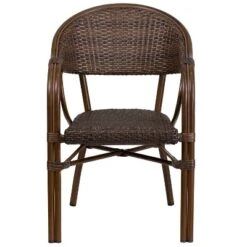Merrick Lane Wicker Rattan Patio Chair With Curved Back And Aluminum Bamboo Frame -Garden & Outdoors GUEST 3744b8cb 232e 433b b02c f1c7ad0ecc31