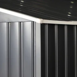 Outsunny 11' X 13' Metal Storage Shed Garden Tool House With Double Sliding Doors, 4 Air Vents For Backyard, Patio, Lawn Dark Gray -Garden & Outdoors GUEST 376fa4f2 c726 452e b230 3ab69ebb671d