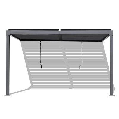 Aoodor Outdoor Louvered Pergola Adjustable Louvered Sloping Roof Wall-Mounted Pergola 2 Aoodor Outdoor Louvered Pergola Adjustable Louvered Sloping Roof Wall-Mounted Pergola - Image 2