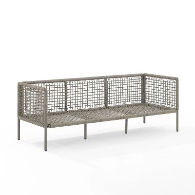 Cali Bay Outdoor Wicker Sofa - Taupe/Light Brown - Crosley 7 Cali Bay Outdoor Wicker Sofa - Taupe/Light Brown - Crosley - Image 7