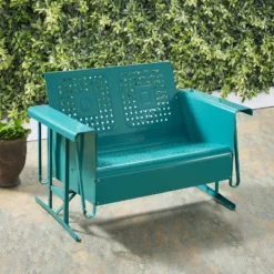 Bates Outdoor Loveseat Glider - Turquoise Gloss - Crosley -Garden & Outdoors GUEST 396f743b 0f21 4514 b29f 31cab1037f89