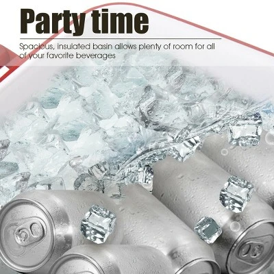 Costway 80-quart Cooler Beer Cart Outdoor Entertaining Rolling Party Steel Bar Bistro 7 Costway 80-quart Cooler Beer Cart Outdoor Entertaining Rolling Party Steel Bar Bistro - Image 7