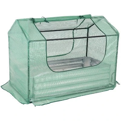 Sunnydaze Decor Sunnydaze Steel Raised Garden Bed With Greenhouse Cover - Green 12 Sunnydaze Decor Sunnydaze Steel Raised Garden Bed With Greenhouse Cover - Green - Image 12