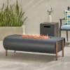 Vernon Outdoor Rectangular Fire Pit With Tank Holder - Dark Gray - Christopher Knight Home