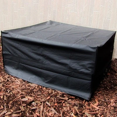 Sunnydaze Decor Sunnydaze Outdoor Weather-Resistant PVC And Polyester Square Fire Pit Bowl Cover With Drawstring And Toggle Closure - 48" - Black 1 Sunnydaze Decor Sunnydaze Outdoor Weather-Resistant PVC And Polyester Square Fire Pit Bowl Cover With Drawstring And Toggle Closure - 48" - Black