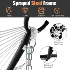 Costway Hammock Chair With Stand Heavy Duty Portable Carrying Bag Cushion Pillow RedBlue -Garden & Outdoors GUEST 3bdee358 21c9 4803 972b bd7f84aa7a49