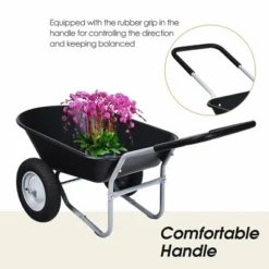 Costway 2 Tire Wheelbarrow Cart Heavy-duty Dolly Utility Cart Black 14 Costway 2 Tire Wheelbarrow Cart Heavy-duty Dolly Utility Cart Black -Garden & Outdoors GUEST 3d03fb78 b320 4257 a16c da60f8219ed8