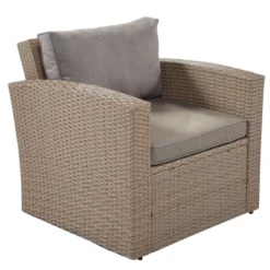 4pc Outdoor Wicker Conversation Set With Cushions - Gray - GODEER -Garden & Outdoors GUEST 3df2780b 3142 4a85 946f 43a896410c90