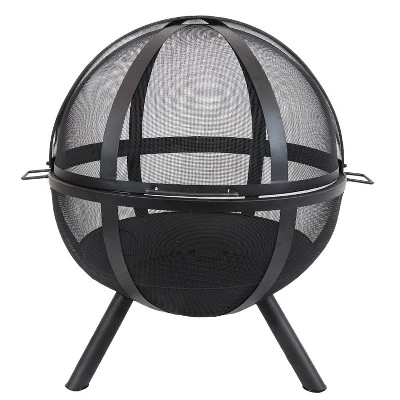 Sunnydaze Decor Sunnydaze Outdoor Portable Camping Or Backyard Flaming Sphere Ball Fire Pit With Built-In Spark Screen - 30" - Black 7 Sunnydaze Decor Sunnydaze Outdoor Portable Camping Or Backyard Flaming Sphere Ball Fire Pit With Built-In Spark Screen - 30" - Black - Image 7