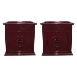 Southern Patio CMX-042426 Colony 16 Inch Square Resin Planter Urn (2 Set) -Garden & Outdoors GUEST 3ea93b0e 1496 41b1 b1b6 8692d52dc440