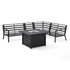 5pc Clark Outdoor Steel Fire Pit Set - Crosley -Garden & Outdoors GUEST 404d15a4 c2cb 427f 8ed8 44fc55086758
