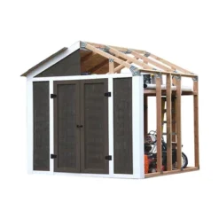 EZBUILDER 7 X 8 Foot Peak Roof Storage Shed Garage Barn DIY EZ Framing Kit With 24 Galvanized Steel Angles And 12 Base Plates (No Wood Included) -Garden & Outdoors GUEST 416d5d73 b142 4302 8f78 6598c9a2041f