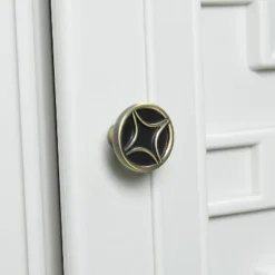 WELLFOR Outdoor HDPE Patio Storage Cabinet With 2 Shelves - Beige -Garden & Outdoors GUEST 41716591 b519 4a3f aa6d 2c3e7f582053