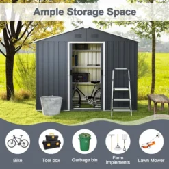 Costway 5.7 FT X 7.5 FT Outside Storage Shed Double Door Outdoor Tool House WithAir Window -Garden & Outdoors GUEST 41ee38d5 ffd7 4cbf 8f81 7d8d1f4a1670
