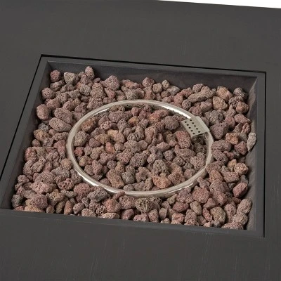 Wellington Outdoor 50000 BTU Square Fire Pit Dark Gray - Christopher Knight Home 5 Wellington Outdoor 50000 BTU Square Fire Pit Dark Gray - Christopher Knight Home - Image 5