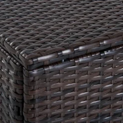 Outsunny 2 Pc 20" Outdoor PE Rattan Wicker Ottoman, Fade-Resistant Patio Footrest With Soft Cushion, Steel Frame, Dark Brown, White -Garden & Outdoors GUEST 43ed4aff 980e 4220 8d1b c2fcdee67818