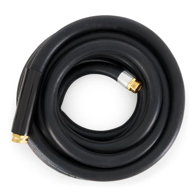 Apache 98108802 25 Foot Industrial Rubber Garden Water Hose With Heavy Duty MGHT X FGHT Brass Fittings And 1 Bend Restrictor, Black (3 Pack) 2 Apache 98108802 25 Foot Industrial Rubber Garden Water Hose With Heavy Duty MGHT X FGHT Brass Fittings And 1 Bend Restrictor, Black (3 Pack) - Image 2
