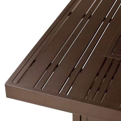 42" Square 55000 BTUs Propane Glass Fire Pit Table Set With 2 Covers - Gray - Oakland Living 6 42" Square 55000 BTUs Propane Glass Fire Pit Table Set With 2 Covers - Gray - Oakland Living - Image 6