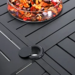 5pc Outdoor Dining Set With Metal Slat Round Table With Umbrella Hole - Captiva Designs -Garden & Outdoors GUEST 46dd5f95 a66f 4b5e baa1 85e14d42e9cb